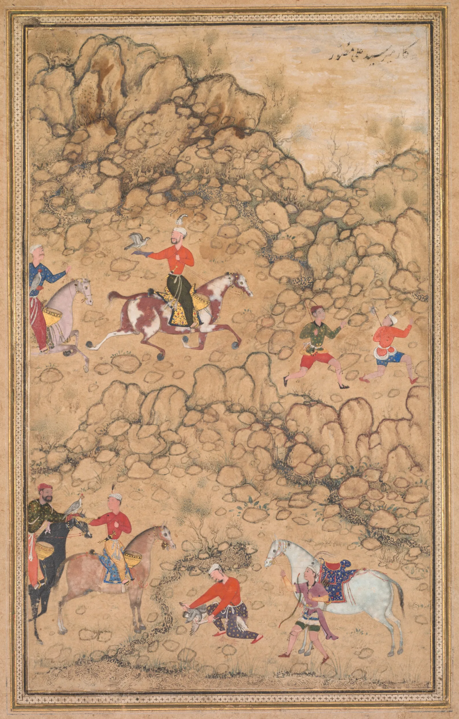 Hunting with Falcons in a Landscape