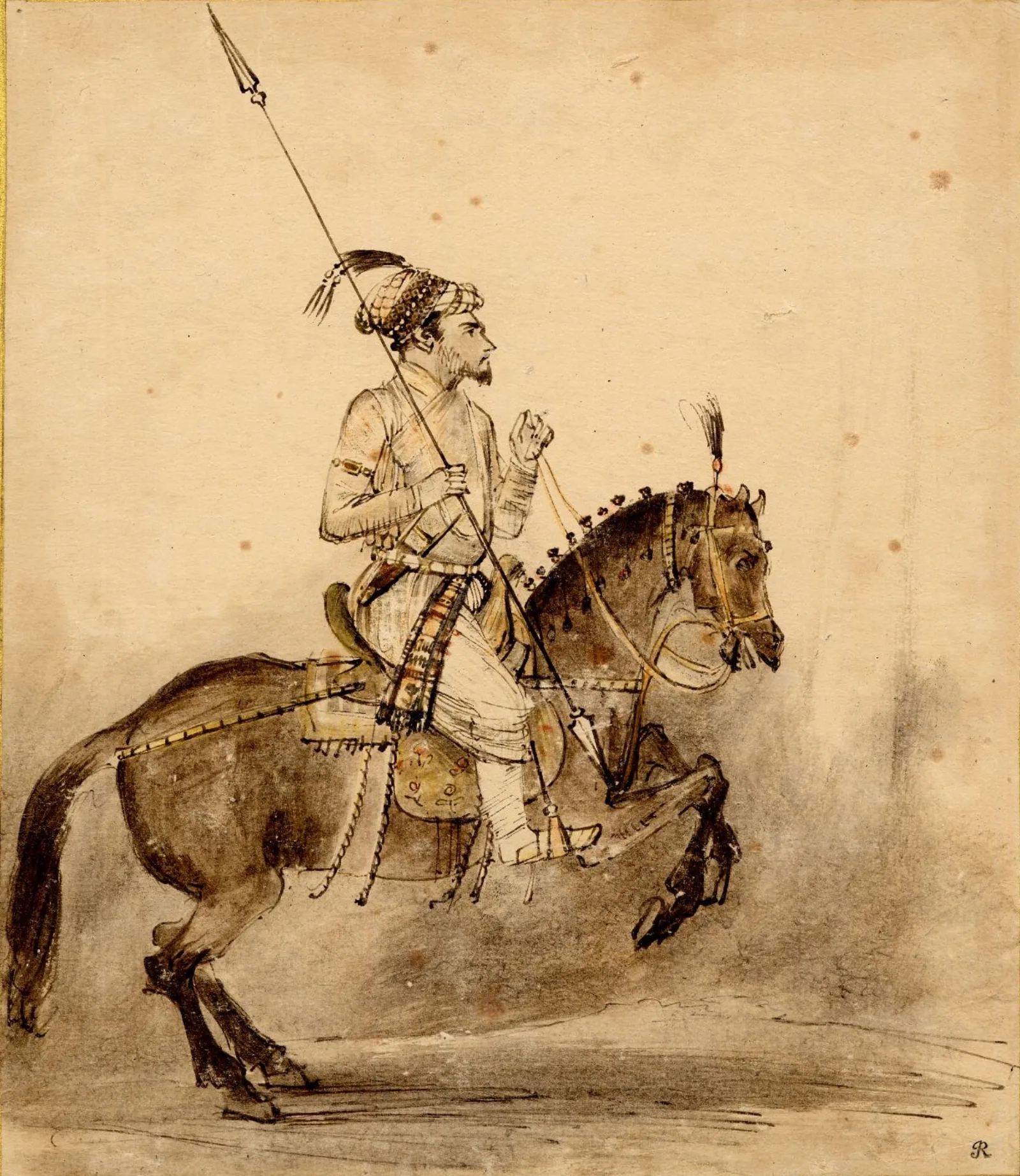 A Mughal Nobleman on Horseback (after a Mughal miniature)